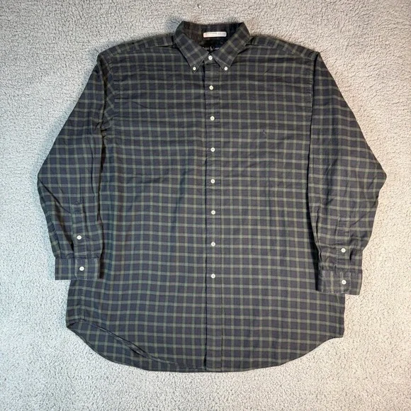 Ralph Lauren Button-Down Shirt Mens 2XLT Casual Green Plaid Classic Fit Preppy - Picture 2 of 8